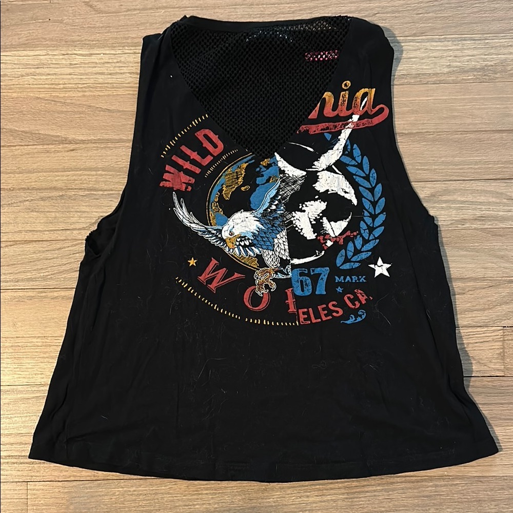 Black Graphic Tank Top size small